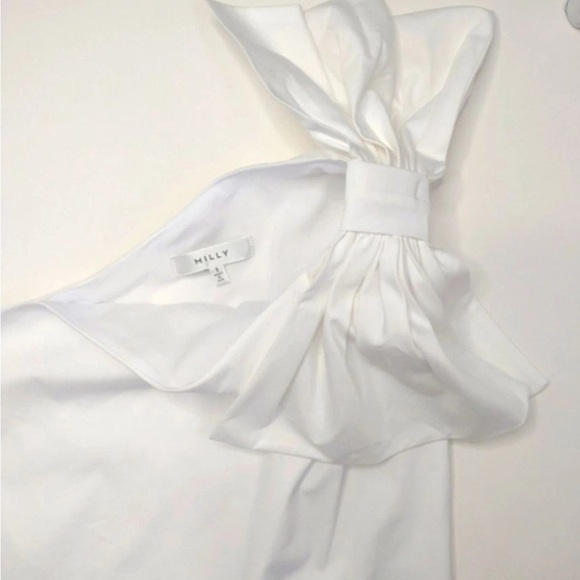 Milly Cindy Asymmetrical One Shoulder
Bow Blouse Top Sz S - Picture 5 of 10